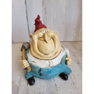 Unique fat gnome troll elf overalls Hammer tinker home decor garden